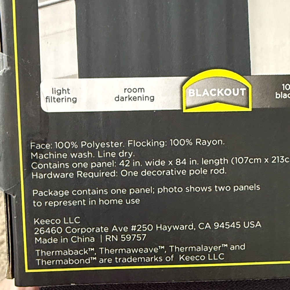 NWT Eclipse Blackout Curtain Panels in Black - Pack of 2 - Picture 9 of 13